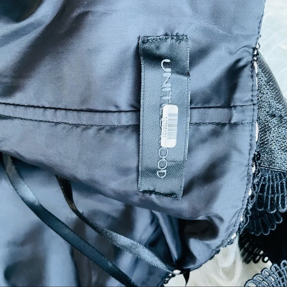 UNITEDWOOD Black Asymmetrical Lace Cocktail Sheer Dress Size 4 - Picture 8 of 13